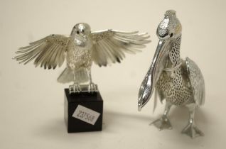 Two Christofle silver plated bird figures