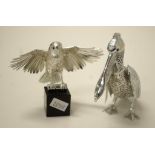 Two Christofle silver plated bird figures