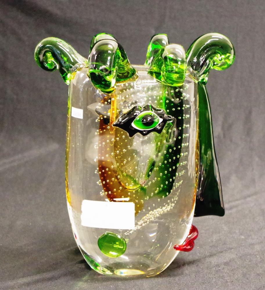 Good Murano glass Picasso head face vase - Image 5 of 6