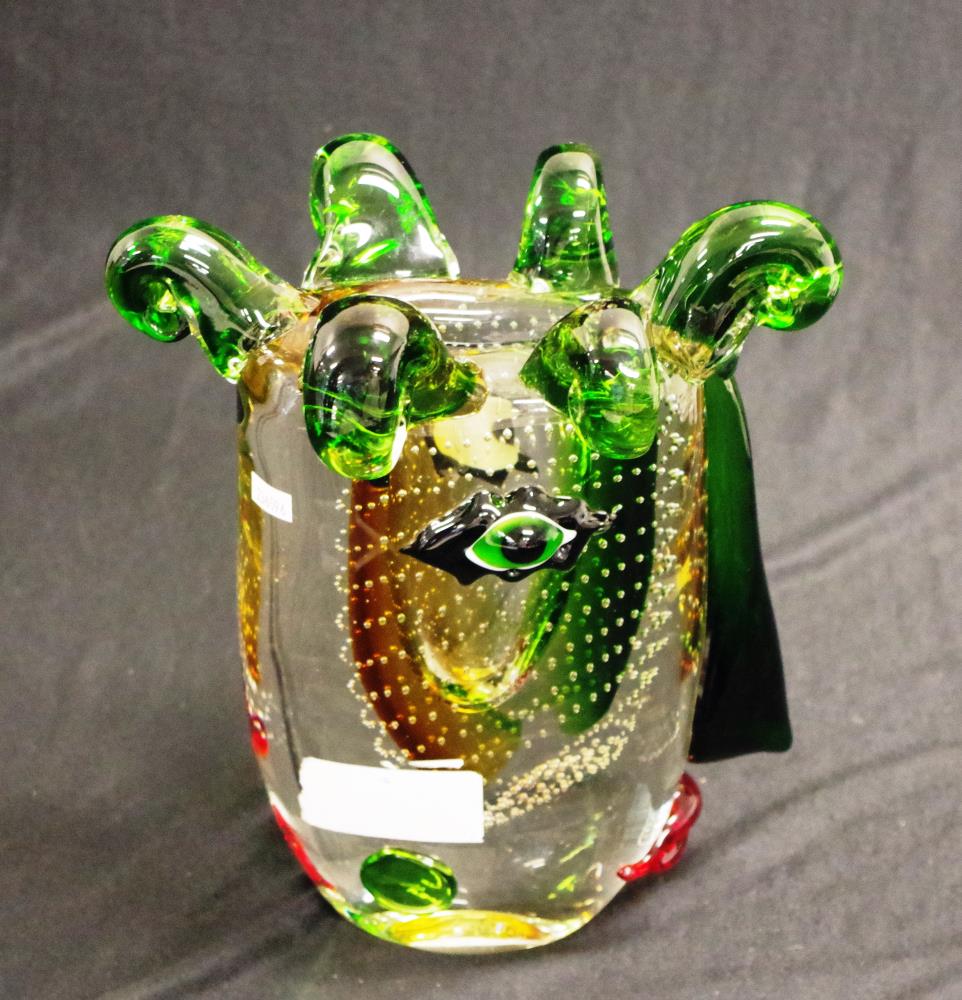 Good Murano glass Picasso head face vase - Image 6 of 6