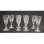 Set eight Waterford 'Kylemore' sherry glasses