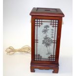 Chinese carved wood electric lantern