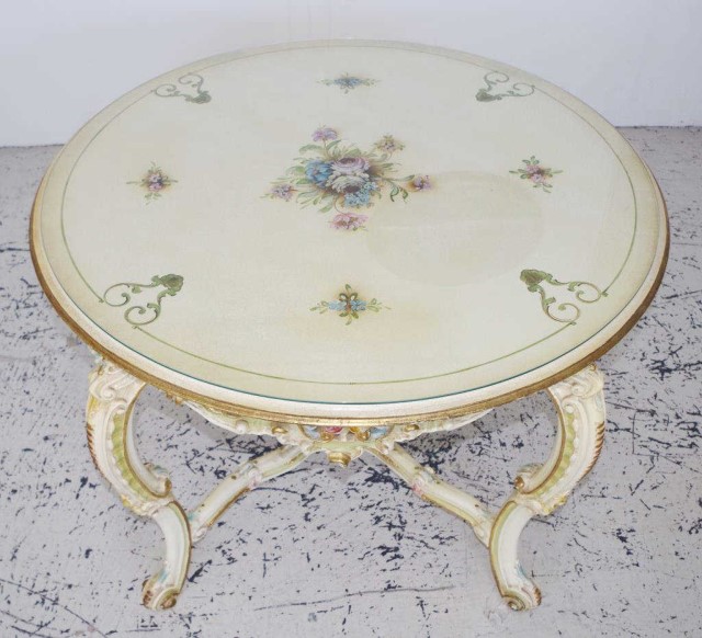 Ornately carved round table & 4 chairs - Image 2 of 2