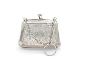 George V silver purse