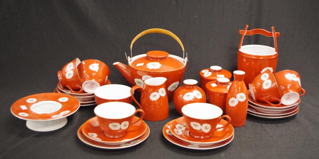 Noritake "Red Daisy" teaset for six