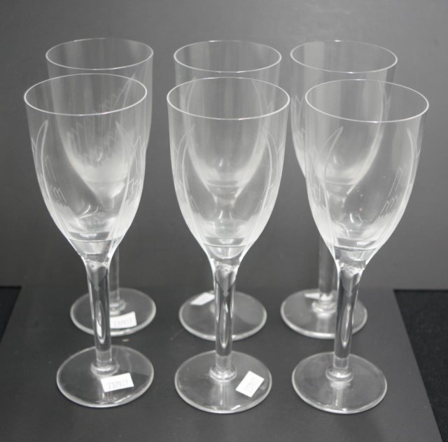 Set of six Lalique France "Ange" champagne flutes - Image 2 of 5