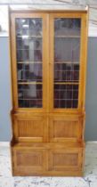 Edwardian Queensland maple leadlight bookcase