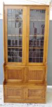 Edwardian Queensland maple leadlight bookcase