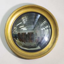 Antique style gilt framed convex mirror