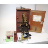 Good cased Watson & Sons, London microscope