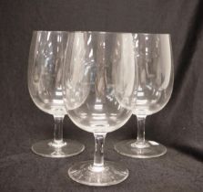 Set three large stemmed wine glasses