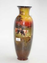 Royal Doulton Holbien ware "cattle at dusk" vase