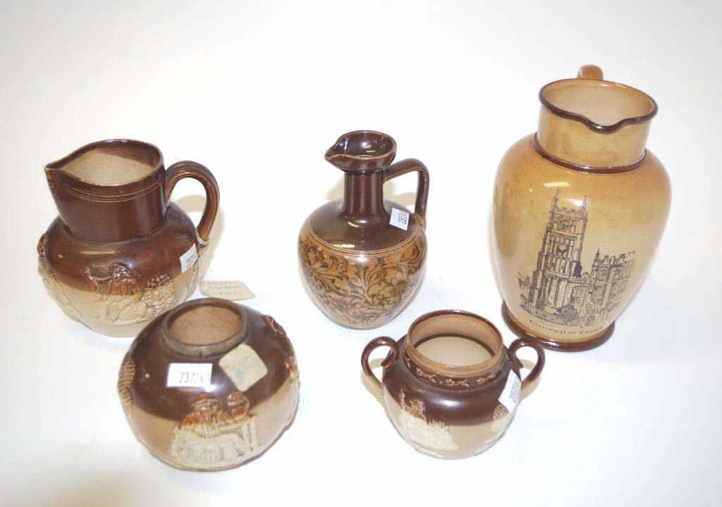 Five pieces of 19th century Doulton stoneware - Image 2 of 4