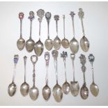 Collection silver souvenir teaspoons