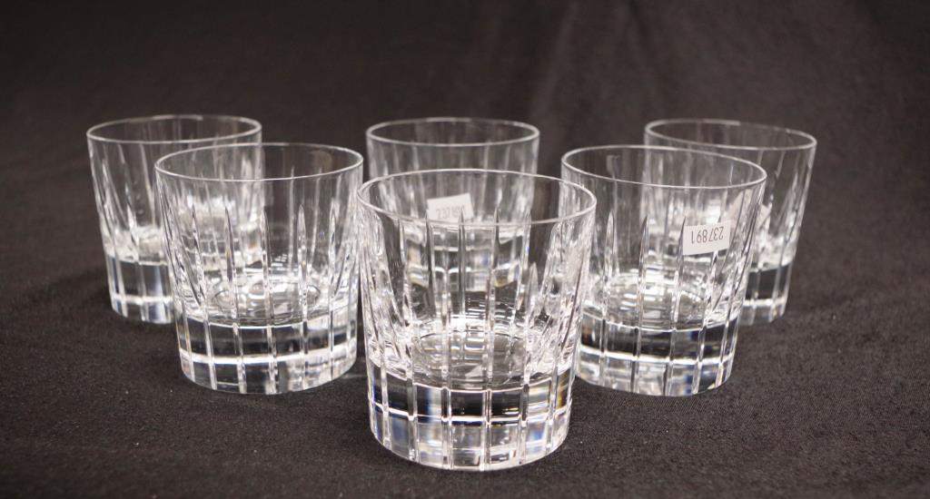Set of six Christofle "Iriana" whiskey glasses