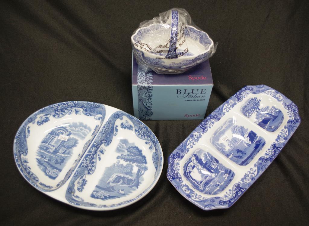 Spode "Blue Italian" basket & two serving dishes - Image 2 of 3