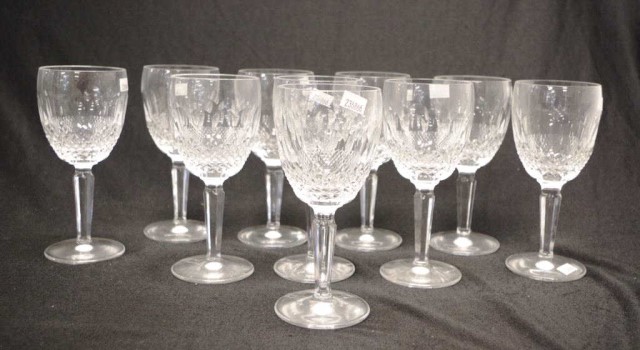 Ten Waterford crystal "Colleen" red wine glasses