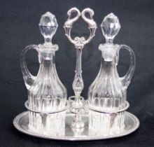 Italian silver and glass condiment set