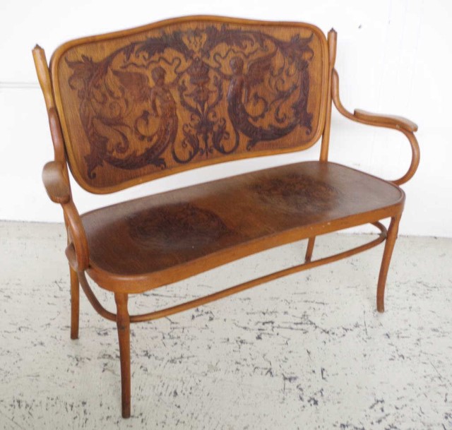 Antique bentwood settee