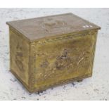 Vintage brass fireside box