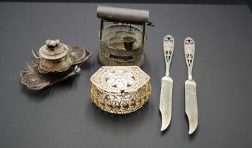 Group of various Chinese silver filigree items