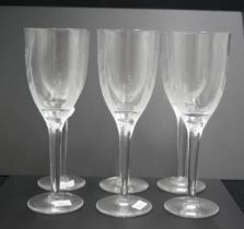 Set of six Lalique France "Ange" champagne flutes