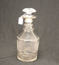 Georgian three ring necked crystal spirit decanter