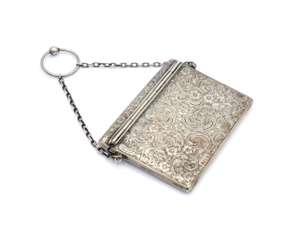 Edwardian silver spring loaded purse - Image 2 of 2