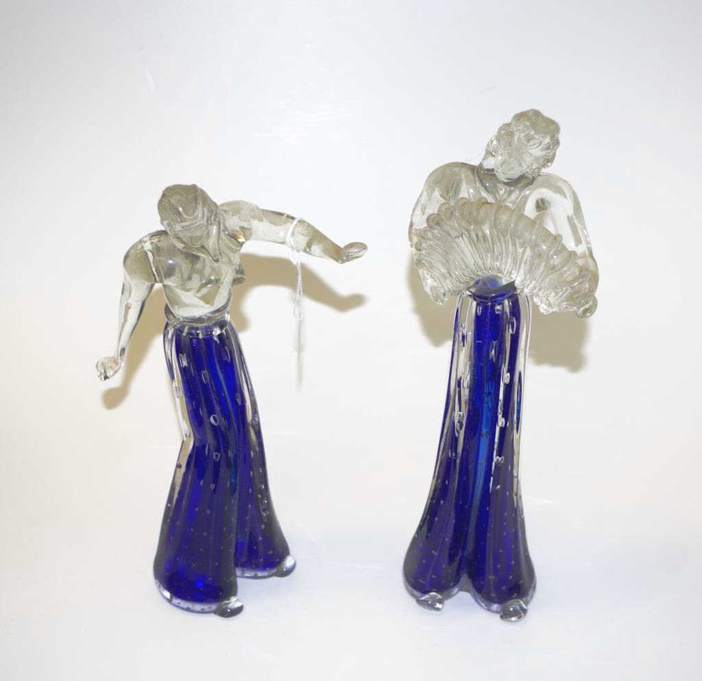 Good pair Murano glass musician & dancer figures - Image 2 of 3