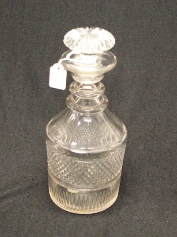 Georgian three ring necked crystal spirit decanter - Image 2 of 3