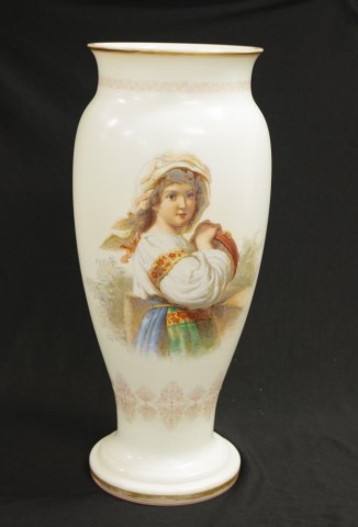 Vintage Austrian hand painted large vase