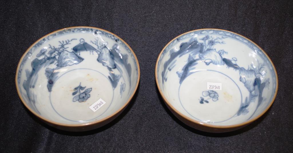 Pair antique Nanking Chinese porcelain bowls - Image 2 of 5