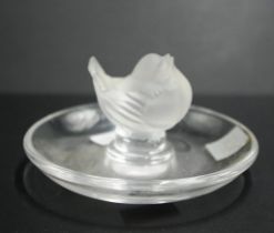 Lalique France glass bird ring dish