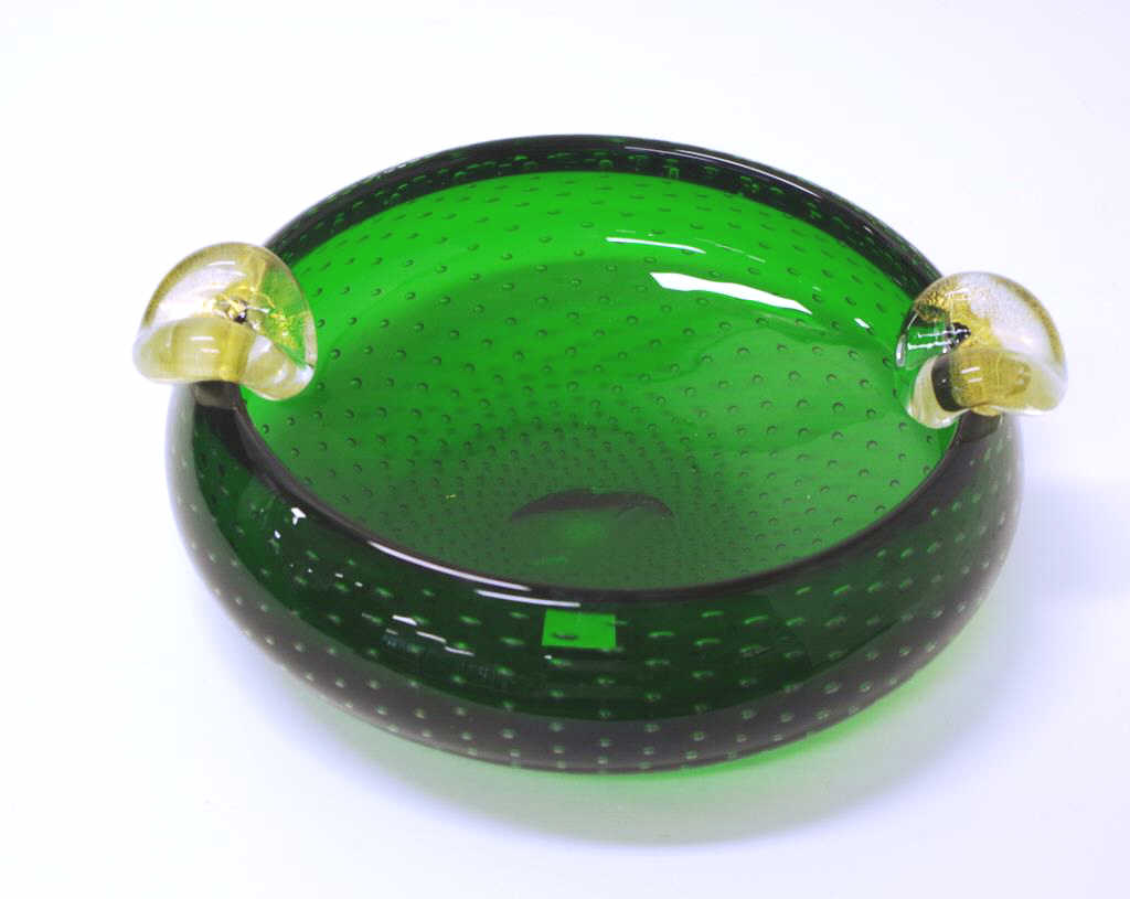 Murano Italy green glass centrepiece bowl - Image 2 of 3