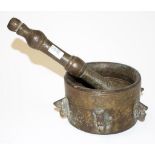 Antique bronze mortar and pestle