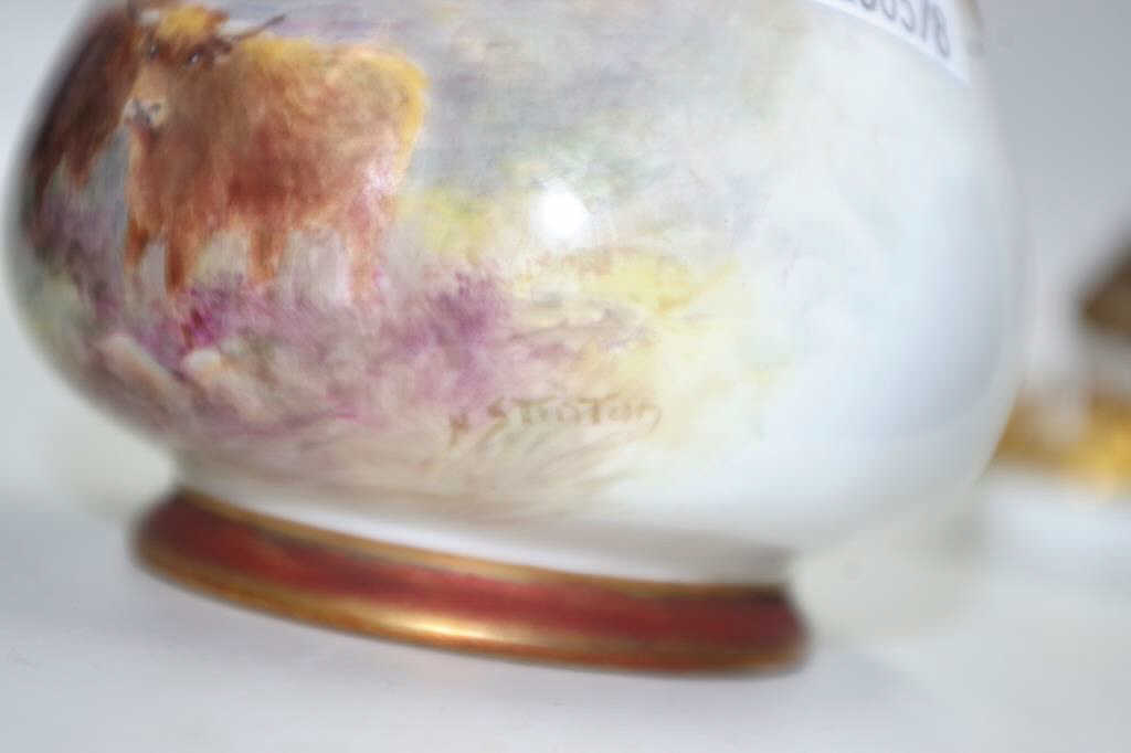 Royal Worcester Highland cattle pot pouri jar - Image 3 of 6