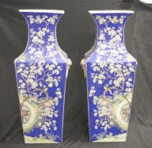Pair of large Chinese pottery vases