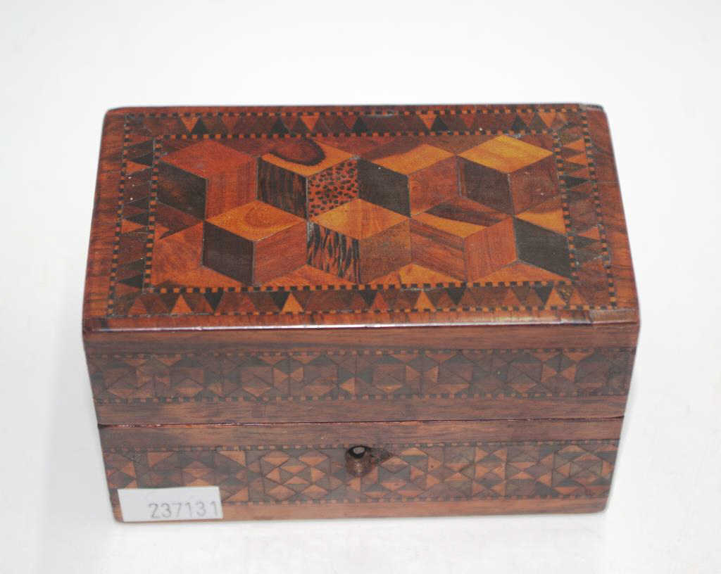 Victorian Tunbridge ware ink bottle box