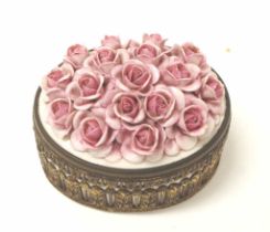 Antique French hand painted porcelain trinket box