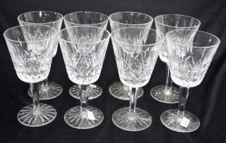 Eight Waterford 'Lismore' claret glasses