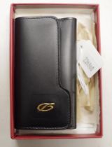 ST Dupont Paris black leather key holder