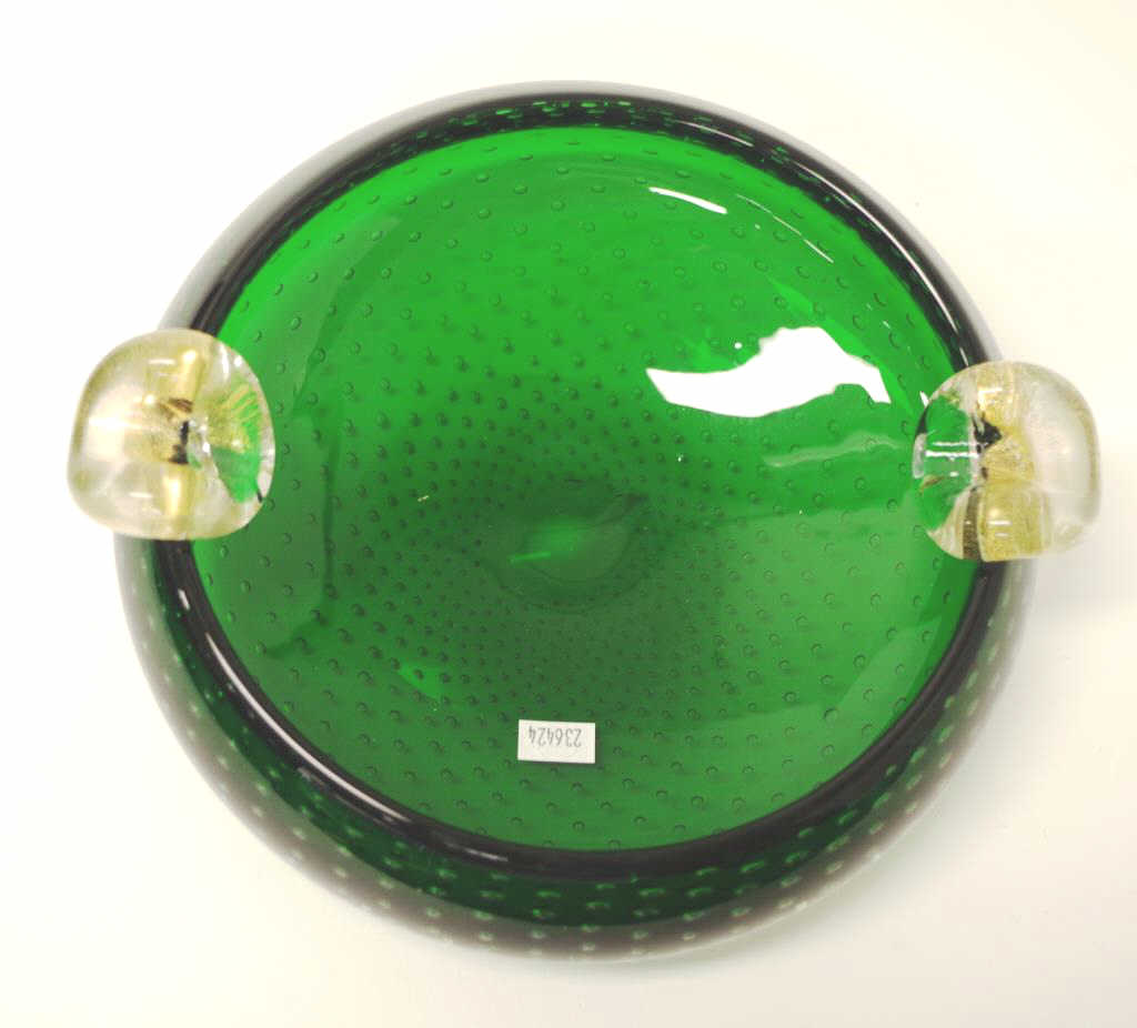 Murano Italy green glass centrepiece bowl - Image 3 of 3