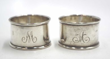 Pair of Australian sterling silver napkin rings