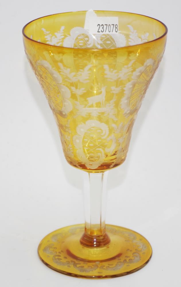 Early 20th century Bohemian wine glass - Image 3 of 3