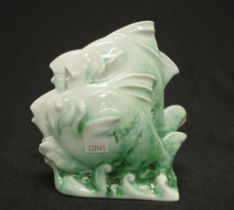 Rare Royal Doulton Chinese jade school of fish