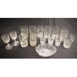 Collection Victorian etched table glasses