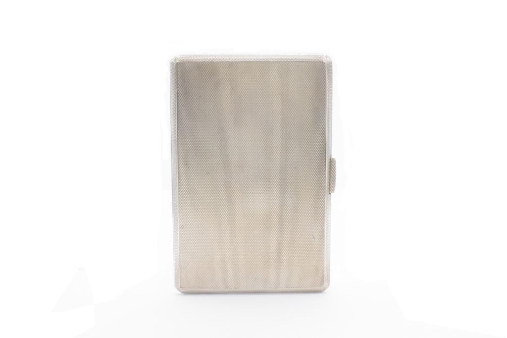 George VI silver engine turned cigarette case