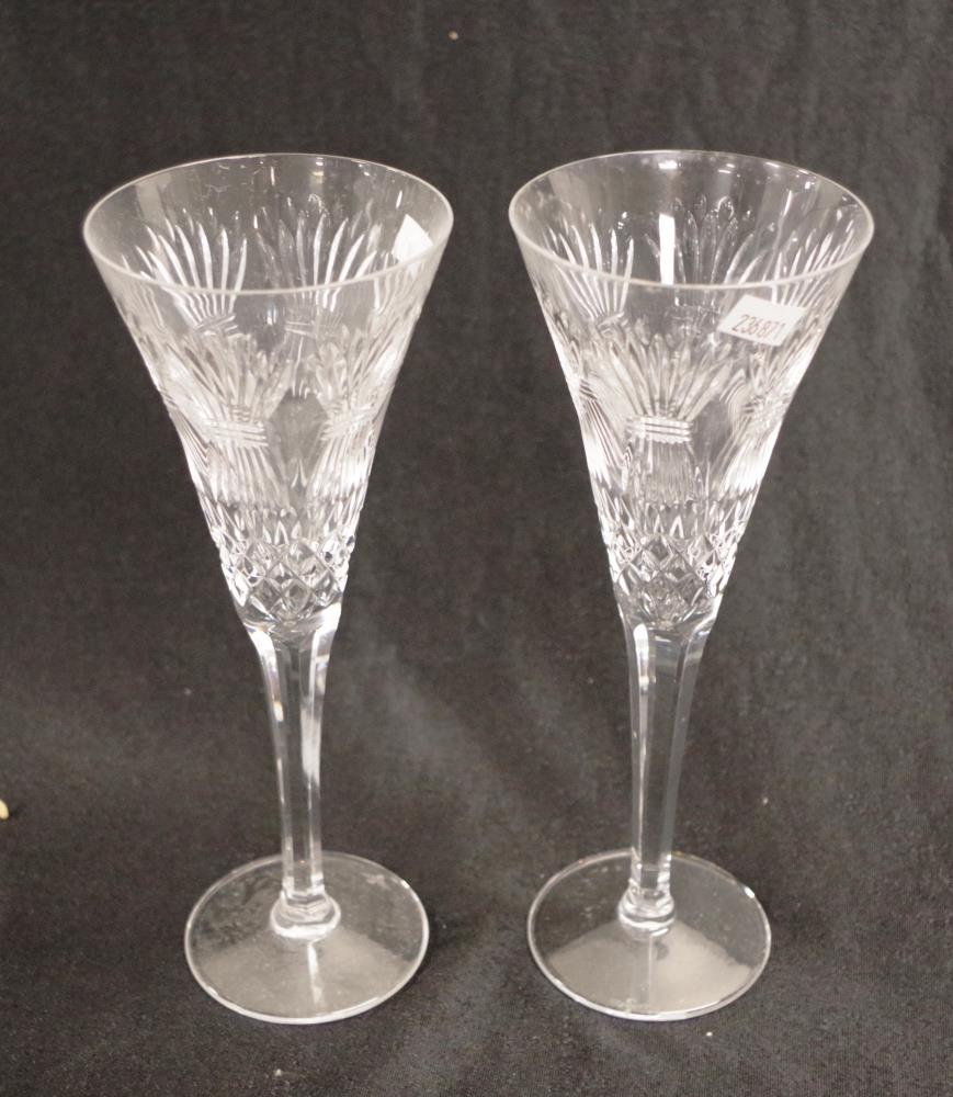 Two Waterford cut crystal toasting flutes - Image 2 of 3