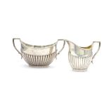 Edwardian sterling silver sugar & creamer