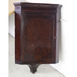 Antique inlaid mahogany corner wall cabinet